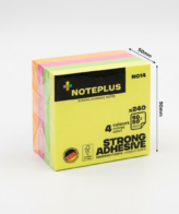 Pack 240 notas adhesivas neón 50x50mm 4 colores NOTEPLUS NO14 - adhesivo fuerte made in Germany