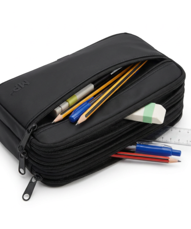 Estuche Plumier Triple Cremallera MP - Color Negro