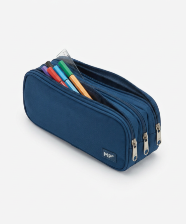 Estuche Plumier Triple Cremallera MP - Color Azul
