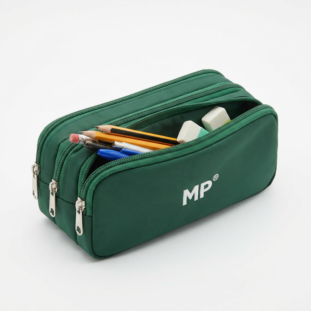 Estuche Plumier Triple Cremallera MP - Color Verde
