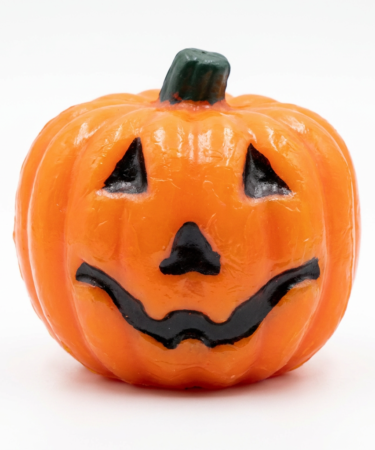 Squishy antiestrés calabaza Jack-o-Lantern naranja 6x6cm Halloween - HAL-SQU-6-001